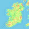 Carte topographique Irlande, altitude, relief